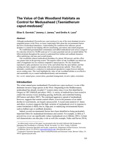 The Value of Oak Woodland Habitats as Taeniatherum caput-medusae Elise S. Gornish,