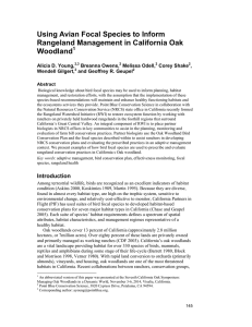 Using Avian Focal Species to Inform Rangeland Management in California Oak  Woodland