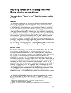 Mapping spread of the Goldspotted Oak Agrilus auroguttatus Thomas A. Scott,