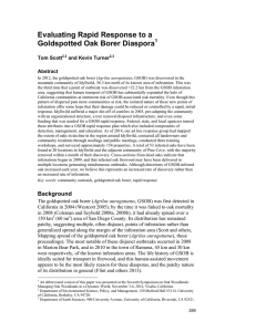 Evaluating Rapid Response to a Goldspotted Oak Borer Diaspora Tom Scott