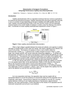 Determination of Analgesic Formulations Using High-Performance Capillary Zone Electrophoresis  Introduction: