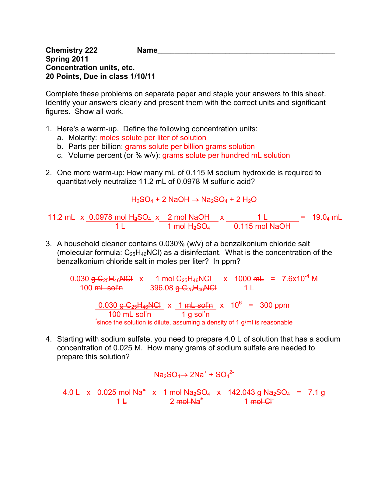 Chemistry 222 Name Spring 11