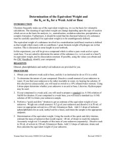 Determination of the Equivalent Weight and the K or K