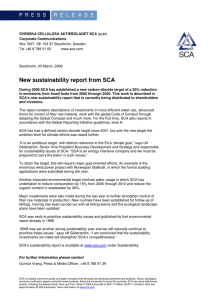 New sustainability report from SCA