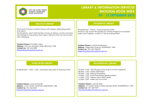 LIBRARY &amp; INFORMATION SERVICES NATIONAL BOOK WEEK 07 - 13 SEPTEMBER 2015
