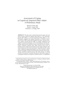 Assessment of Coping in Cognitively Impaired Older Adults: A Preliminary Study