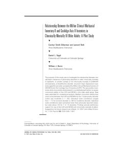 Relationship Between the Millon Clinical Multiaxial