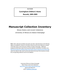 Manuscript Collection Inventory Cunningham Children's Home Records, 1895-2005