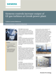 Siemens controls increase output of Turbine Controls Reference Instrumentation, Controls &amp; Electrical