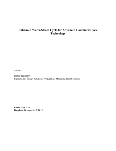 Enhanced Water/Steam Cycle for Advanced Combined Cycle Technology  Author: