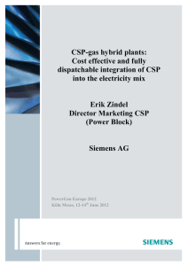 CSP-gas hybrid plants: Cost effective and fully dispatchable integration of CSP