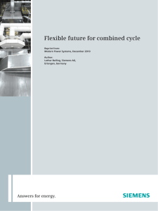 Flexible future for combined cycle Answers for energy. Reprint from:
