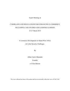 Expert Meeting on  CYBERLAWS AND REGULATIONS FOR ENHANCING E-COMMERCE: