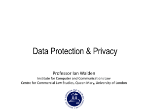 Data Protection &amp; Privacy Professor Ian Walden