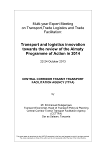 Transport and logistics innovation towards the review of the Almaty