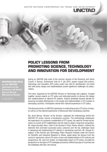 Policy lessons from Promoting science, technology and innovation for develoPment