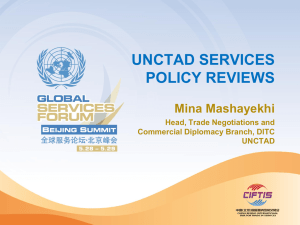 UNCTAD SERVICES POLICY REVIEWS Mina Mashayekhi