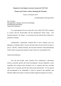 Remarks by the Deputy Secretary-General of UNCTAD  Geneva, 20 January 2014