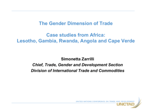The Gender Dimension of Trade  Case studies from Africa: