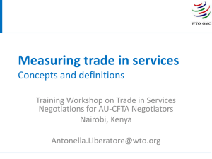 Measuring trade in services Concepts and definitions