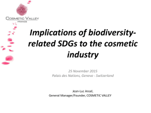 Implications of biodiversity- related SDGs to the cosmetic industry