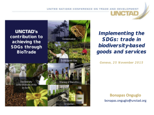 Implementing the SDGs: trade in biodiversity-based goods and services