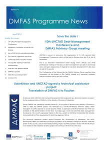DMFAS Programme News Save the date ! 10th UNCTAD Debt Management