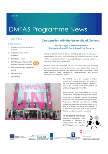 NeNewsletter DMFAS Programme News Cooperation with the University of Geneva