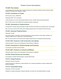 Theatre Course Descriptions TH 2203: Play Analysis