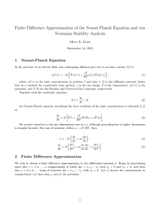 Finite Difference Approximation of the Nernst-Planck Equation and von 1 Nernst-Planck Equation