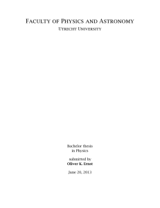 Faculty of Physics and Astronomy Utrecht University Bachelor thesis in Physics