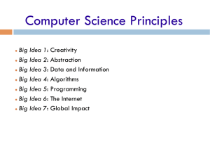 Computer Science Principles  Big Idea 1 Big Idea 2