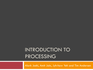 INTRODUCTION TO PROCESSING Alark Joshi, Amit Jain, Jyh-haw Yeh and Tim Andersen
