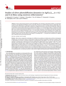 ARTICLE Studies of silver photodiffusion dynamics in Ag/Ge S x
