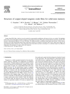 Structure of copper-doped tungsten oxide ﬁlms for solid-state memory C. Gopalan