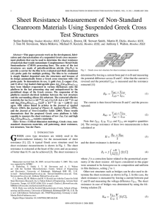 Sheet Resistance Measurement of Non-Standard Cleanroom Materials Using Suspended Greek Cross