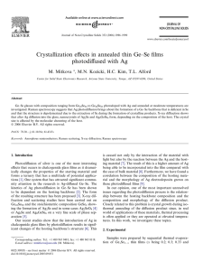 Crystallization effects in annealed thin Ge–Se films photodiffused with Ag M. Mitkova
