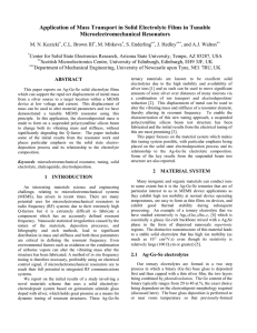 Application of Mass Transport in Solid Electrolyte Films in Tunable