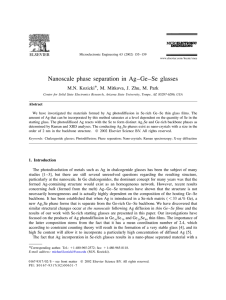 N anoscale phase separation in Ag–Ge–Se glasses *