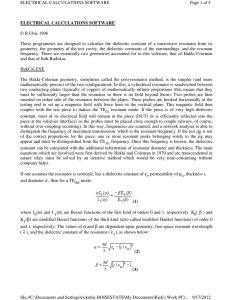ELECTRICAL CALCULATIONS SOFTWARE Page 1 of 5 © R.Ubic 1996