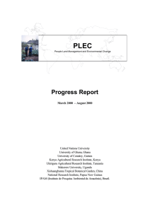 PLEC Progress Report