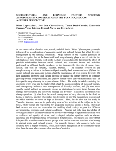 SOCIO-CULTURAL AND ECONOMIC FACTORS AFECTING AGRODIVERSITY CONSERVATION IN THE YUCATAN, MEXICO: