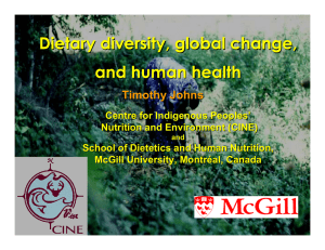 Dietary diversity, global change, and human health Timothy Johns