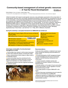Community-based management of animal genetic resources Köhler-Rollefson , Ilse; von Lossau