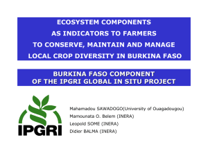 ECOSYSTEM COMPONENTS AS INDICATORS TO FARMERS TO CONSERVE, MAINTAIN AND MANAGE