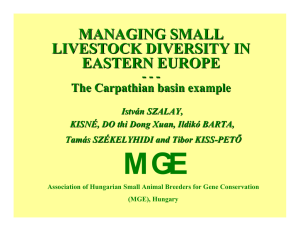 MGE MANAGING SMALL LIVESTOCK DIVERSITY IN EASTERN EUROPE