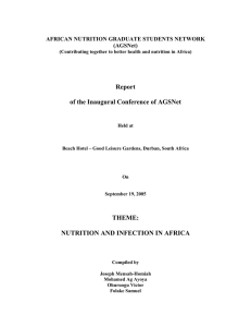 Report  of the Inaugural Conference of AGSNet AFRICAN NUTRITION GRADUATE STUDENTS NETWORK