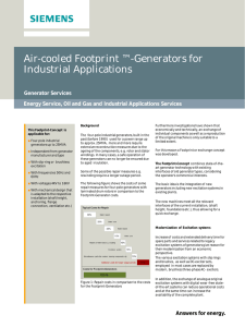 Air-cooled Footprint ™-Generators for Industrial Applications Generator Services