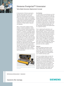 Siemens Footprint™ Generator Tailor-Made Generator Replacement Concept