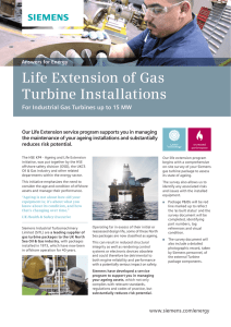 Life Extension of Gas Turbine Installations